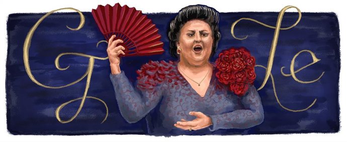 Google dedica el seu 'doodle' a la soprano Montserrat Caballé.