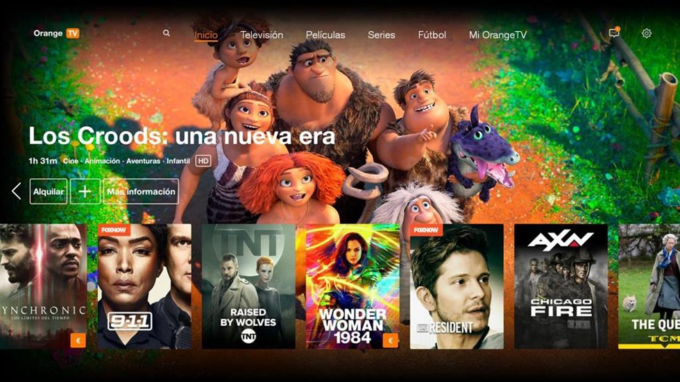 Archivo - Vista de la nueva 'home' de Orange TV