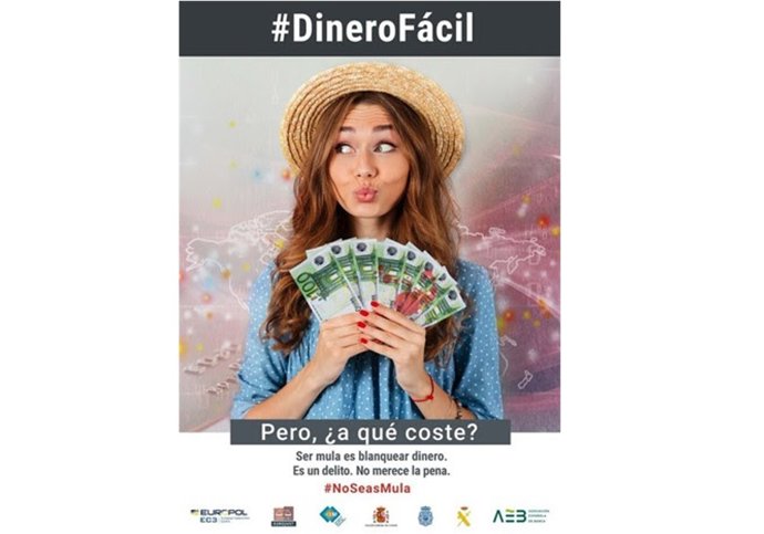 Campaña oficial para concienciar del papel de las mulas en el cibercrimen