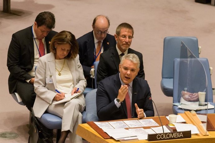 El presidente de Colombia, Iván Duque, ante el Consejo de Seguridad de la ONU