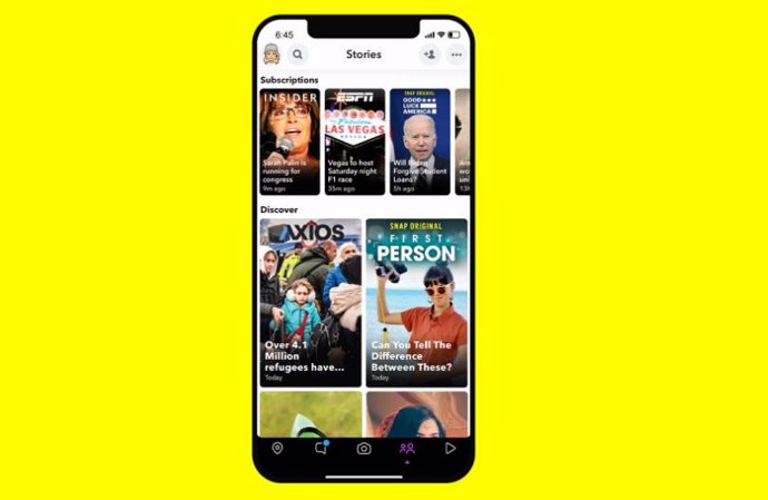 Snapchat habilita Historias dinámicas, una herramienta que genera contenido en Discover con información de actualidad