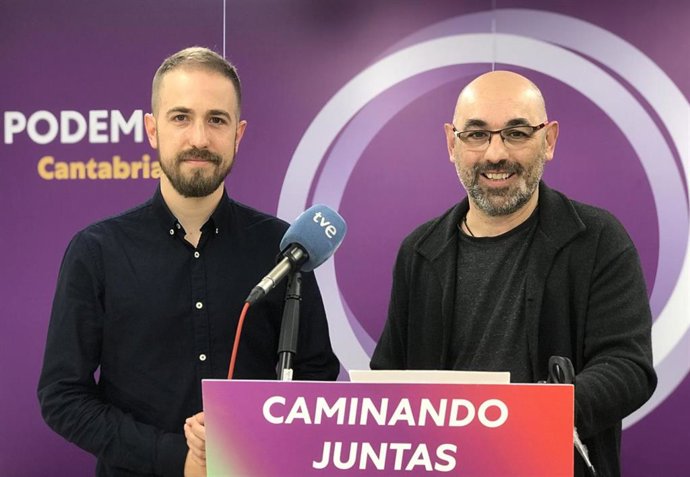 El coordinador de Podemos Cantabria, Luis del Piñal, y el secretario de Medio Ambiente y Mundo Rural, Pablo Gómez