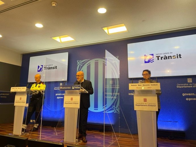 El director del Servei Catal de Trnsit (SCT) durante la rueda de prensa