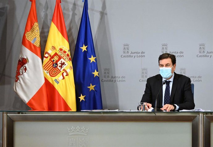 El portavoz de la Junta en funciones, Carlos Fernández Carriedo, tras el Consejo de Gobierno.