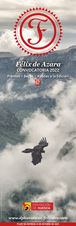 Un quebrantahuesos ilustra el cartel de los XXV Premios Félix de Azara de la Diputación Provincial de Huesca