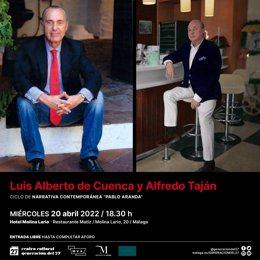 Luis Alberto de Cuenca y Alfredo Taján, protagonistas del ciclo de Narrativa Contemporánea del Centro del 27