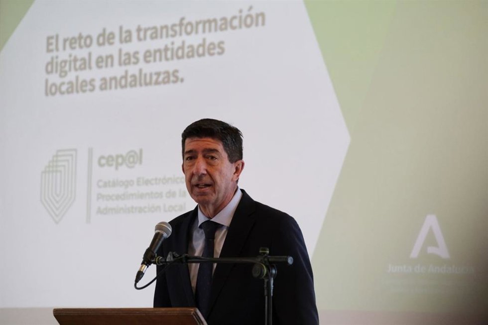 El consejero de Turismo, Regeneración, Justicia y Administración Local, Juan Marín, en foto de archivo.