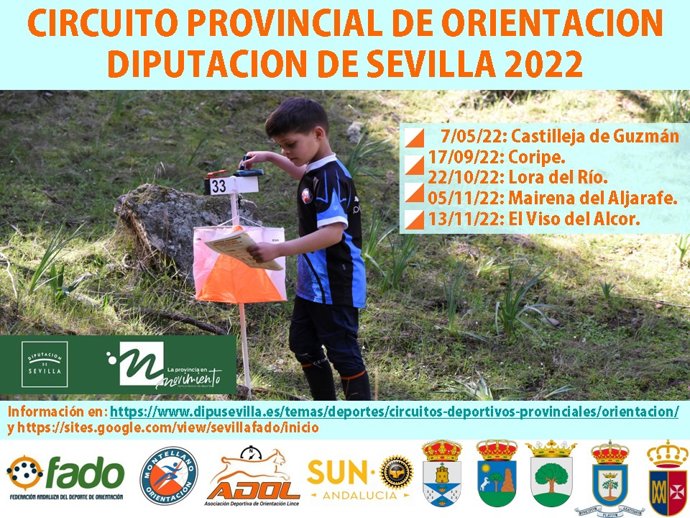 Cartel anunciador del Circuito Provincial de Orientación de la Diputación de Sevilla 2022.