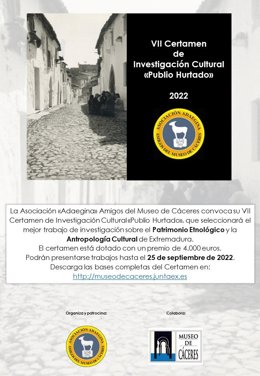 Cartel del VII Certamen de Investigación Publio Hurtado de Cáceres