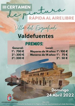Cartel del III Certamen de Pintura Rápida al Aire Libre de Valdefuentes
