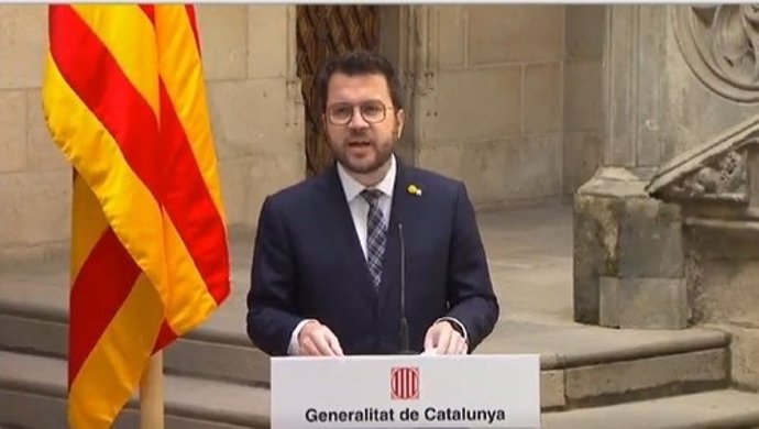 El presidente de la Generalitat, Pere Aragons, en la conmemoración de la proclamación de la república catalana en 1931