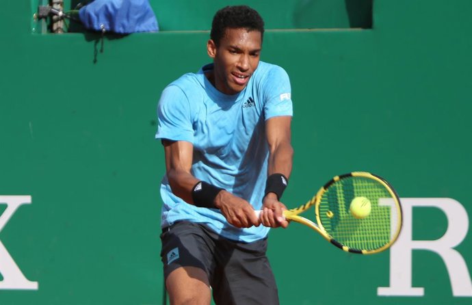 Félix Auger-Aliassime of Canada during the Rolex Monte-Carlo Masters 2022, ATP Masters 1000 tennis tournament on April 13, 2022 at Monte-Carlo Country Club in Roquebrune-Cap-Martin, France - Photo Laurent Lairys / DPPI