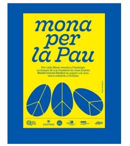 Logo de la campaña solidaria de monas de Pasca 'Mona per la pau' para recaudar fondos para refugiados ucranianos