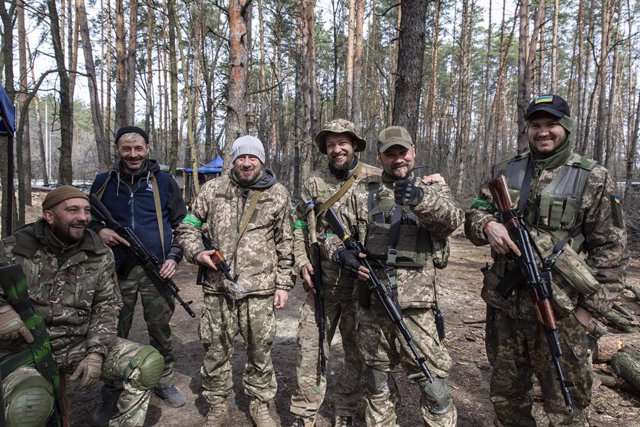 Un grupo de soldados ucranianos.