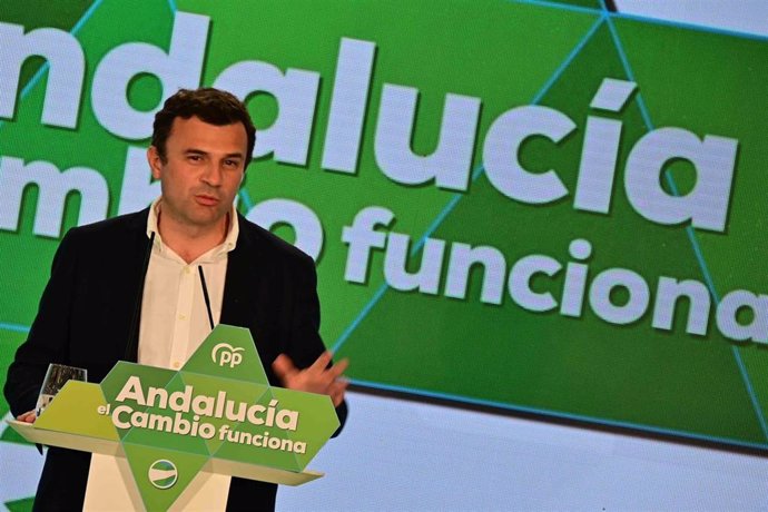 Archivo - Bruno García en la Convención del PP-A 'Tres años de cambio en Andalucía' en Cádiz.