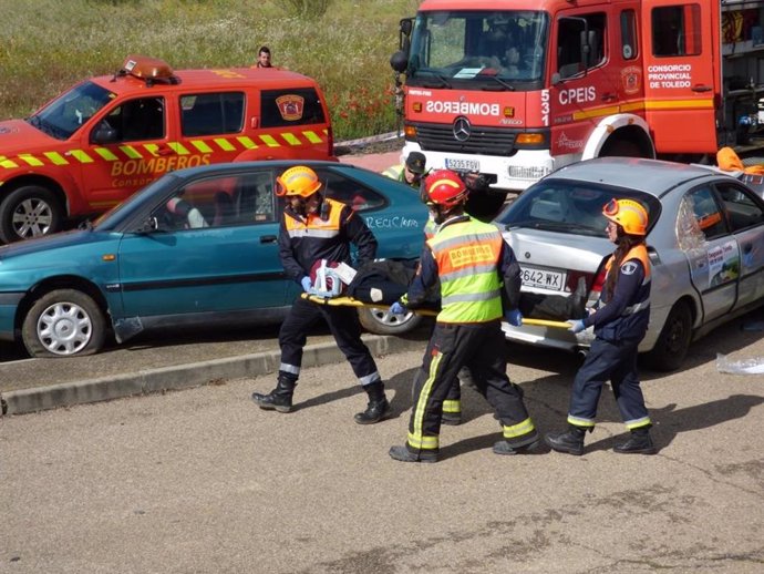 Actuación coordinada por el 112 de Castilla-La Mancha durante un accidente de tráfico