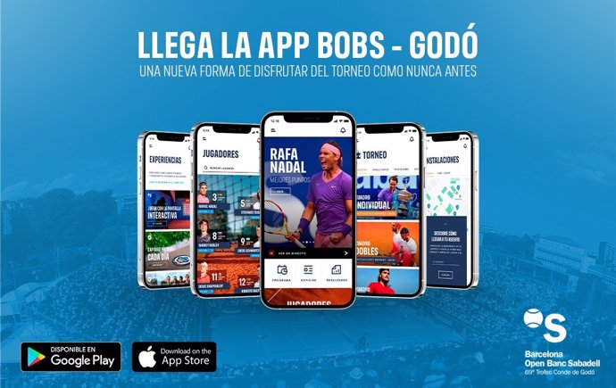 Vista de la apliación móvil impulsada por El Barcelona Open Banc Sabadell-Trofeo Conde de Godó para seguir el torneo