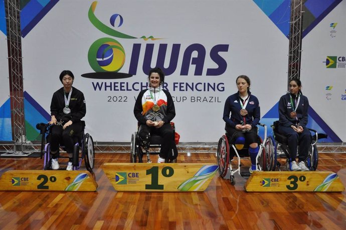 Judith Rodríguez, campeona en espada en la Copa del Mundo de esgrima en silla de ruedas de Sao Paulo