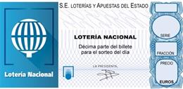 Imagen de la plantilla de los billetes de lotería nacional