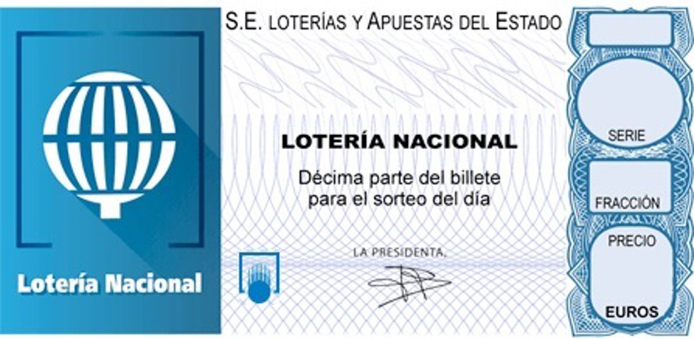 Imagen de la plantilla de los billetes de lotería nacional