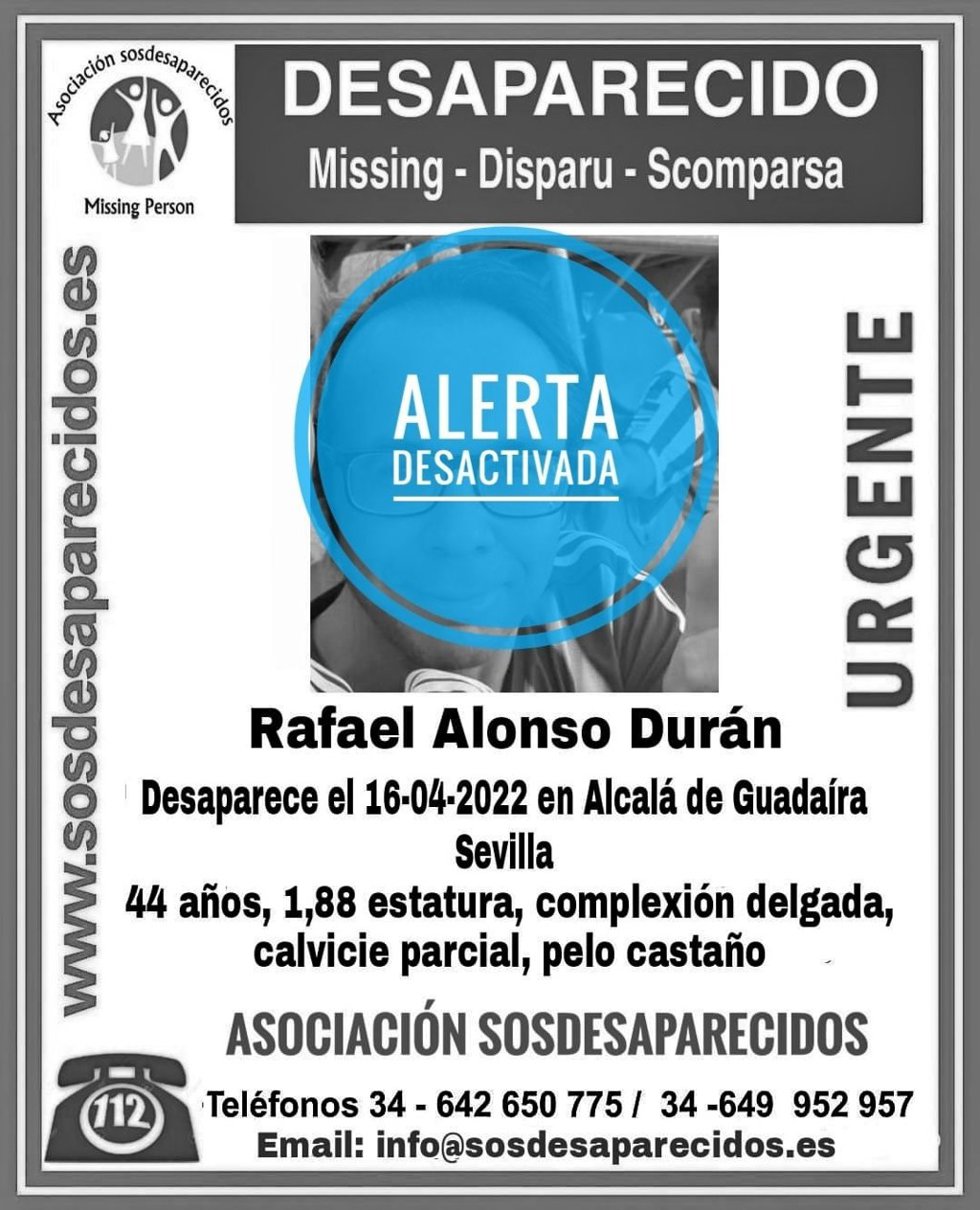 Localizado el varón de 44 años desaparecido desde el sábado en Alcalá de Guadaíra