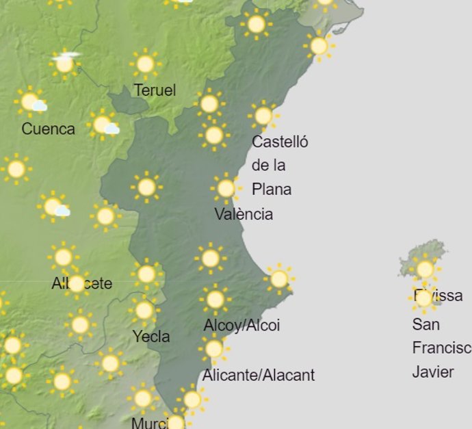 Predicción del tiempo para este domingo 17 de abril