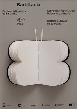 Cartel del I Festival Literario de Barbastro, creado por Isidro Ferrer.