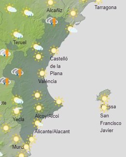 Predicción meteorológica para las 17 horas