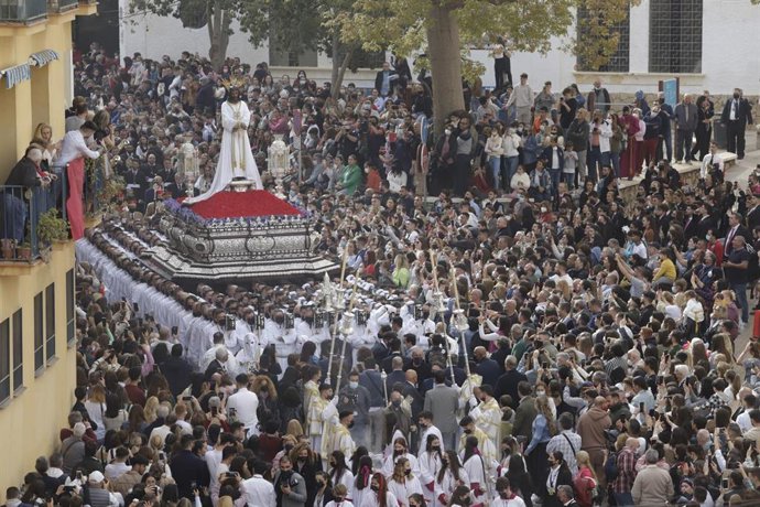 Salida procesional de  Nuestro Padre Jesús Cautivo en la Semana Santa22. Lunes Santo a  11 de abril del 2022 en Málaga (Andalucía, España)