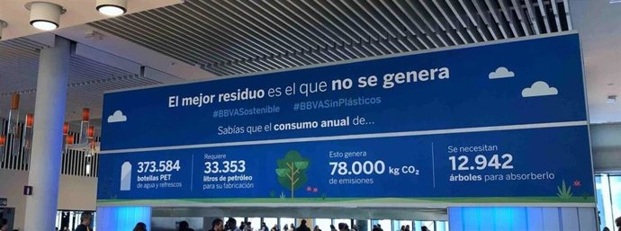 Un panel sobre sostenibilidad en la sede de BBVA.