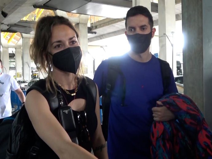 Silvia Alonso y David Broncano, a su llegada a Madrid