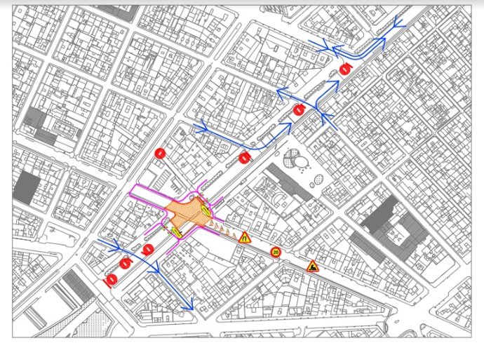Comienza la renovación del pavimento del cruce de las calles Jaume Balmes y Jacint Verdaguer.