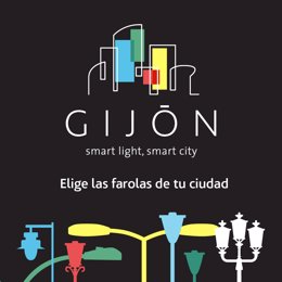 Cartel del proceso de participación ciudadana para la renovación del alumbrado público en Gijón