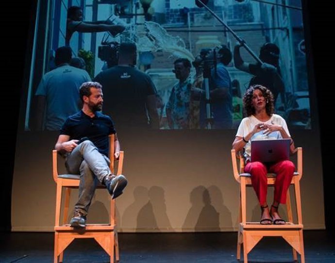 El viceconsejero de Cultura del Gobierno de Canarias, Juan Márquez, y la la coordinadora de Canary Islands Film, Natacha Mora.