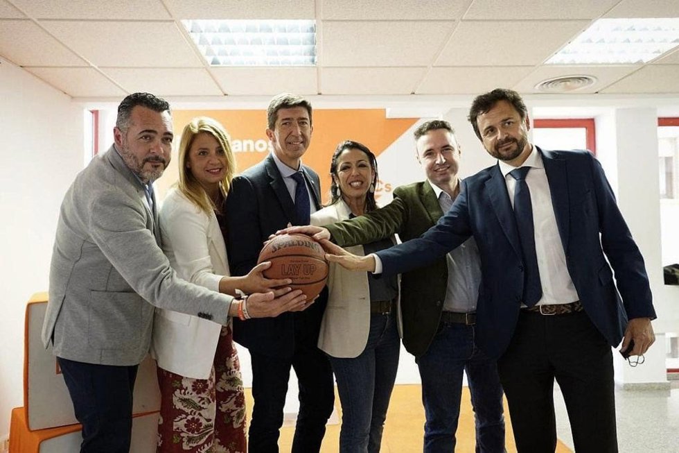 Juan Marín, coordinador de Ciudadanos Andalucía, en la sede de la formación en Málaga donde se ha celebrado el comité autonómico del partido y se ha recordado al fallecido consejero de Educación y Deporte Javier Imbroda.