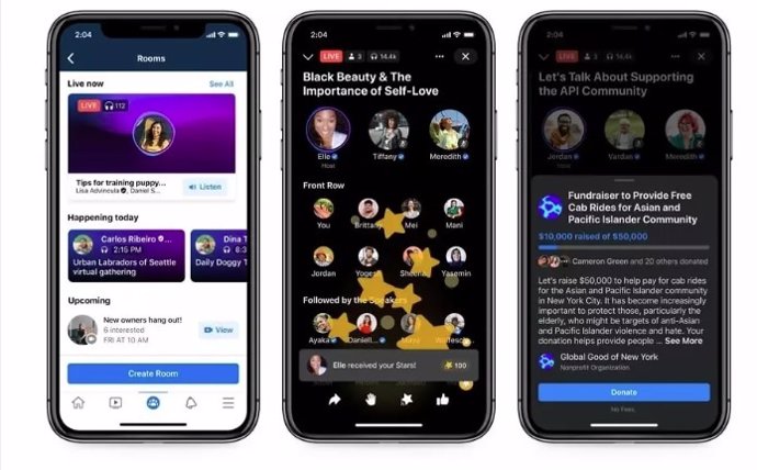 Salas de audio en vivo de Facebook.
