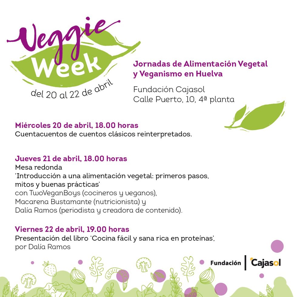 Cartel de la 'Veggie Week' de la Fundación Cajasol en Huelva.