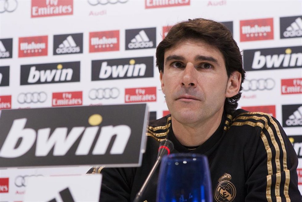 Archivo - Aitor Karanka durante una rueda de prensa con el Real Madrid