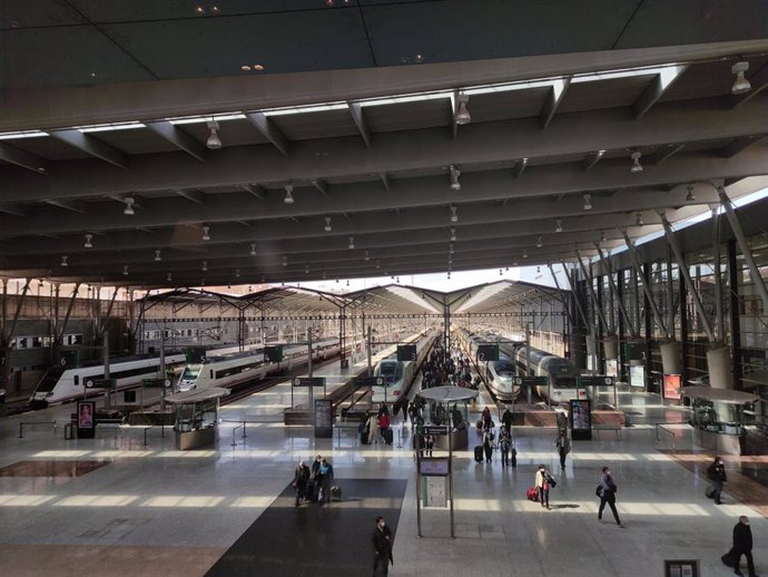 Trenes en la estación de Málaga