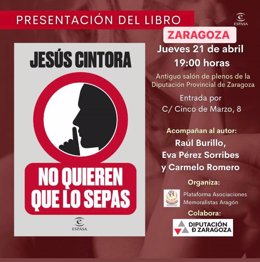 El periodista Jesús Cintora presenta, este jueves, en la DPZ, su libro 'No quieren que lo sepas'.