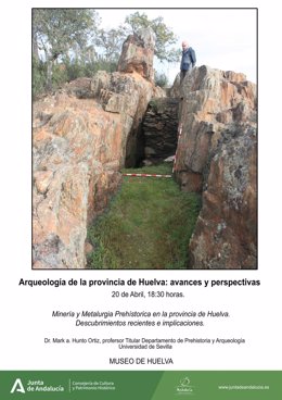 Cartel del I Encuentro Arqueológico en el Museo de Huelva
