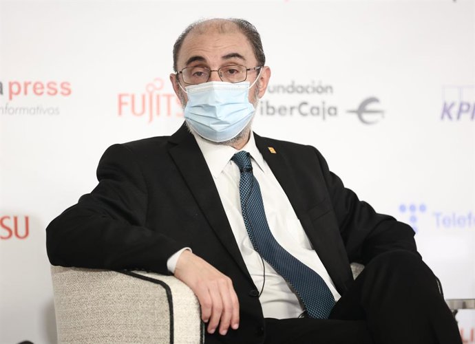 El presidente del Gobierno de Aragón, Francisco Javier Lambán, protagoniza un desayuno informativo de Europa Press, en el Hotel Rosewood Villa Magna, a 19 de abril de 2022, en Madrid (España).