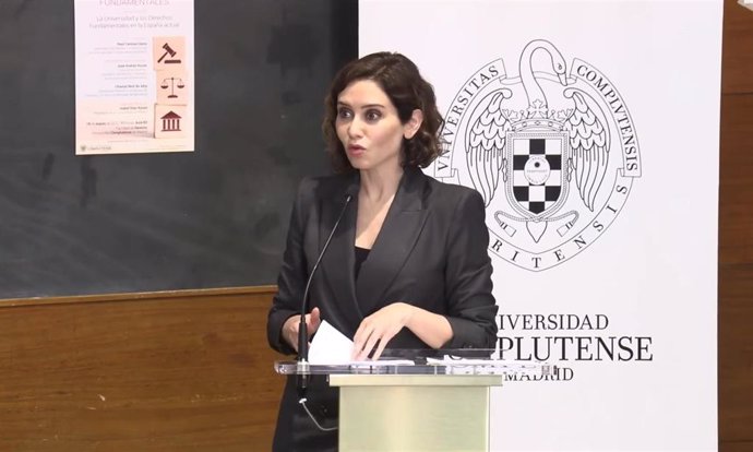 Isabel Díaz Ayuso en la conferencia conferencia 'Derechos fundamentales y Universidad'