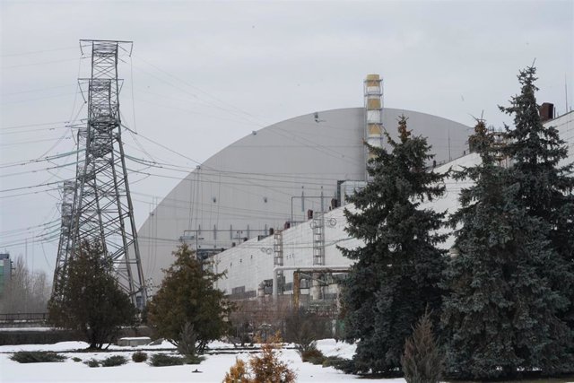 Archivo - Sarcófago en la Zona Prohibida de la Central Nuclear de Chernóbil, Ucrania