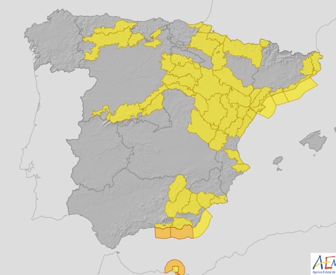 La AEMET avisa por riesgos meteorológicos a buena parte del país este miércoles 20 de abril.