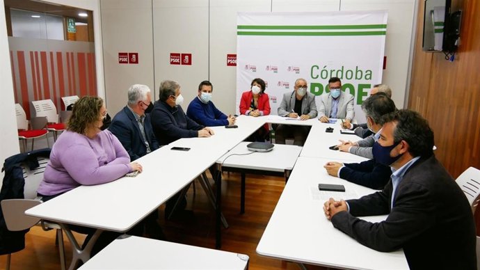 Un momento de la reunión mantenida en la sede provincial del PSOE de Córdoba.