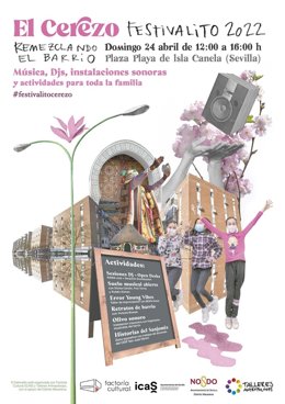 Cartel anunciador del 'Festivalito' de Factoría Cultural que se celebrará en El Cerezo.