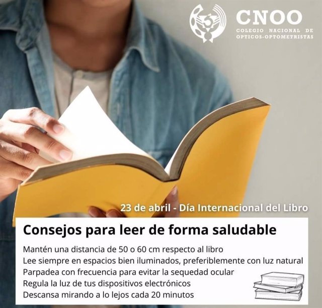 Los españoles no llevan a cabo hábitos saludables a la hora de leer con el fin de proteger el sistema visual, como descansos de cinco minutos cada hora o utilizar una iluminación adecuada, entre otros.