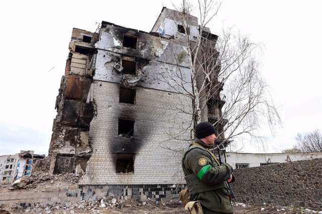 Un edificio destruido en Borodyanka, a las afueras de Kiev. 