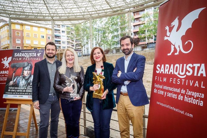 Presntación de los Saraqusta Film Fest 2022 en los que la actriz Nadia de Santiago, el director Agustí Villaronga y el productor Andrés Vicente, serán reconocidos